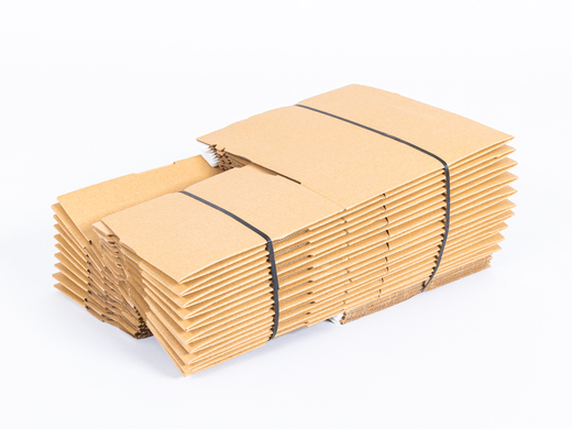 Karton fasonowy z paskiem klejowym i tasiemką zrywającą 250x200x80mm 3W B 380g/m2 Szary Paleta 1920 szt.