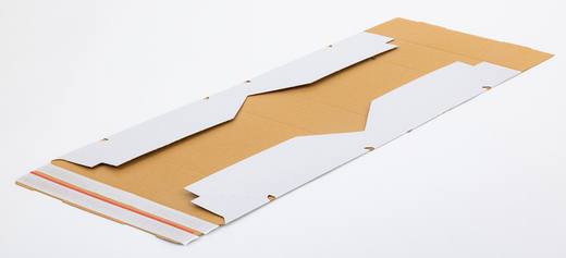 Karton fasonowy z podwójnym paskiem klejowym i tasiemką zrywającą 400x300x100mm 3W E 350g/m2 Biały Zestaw palet 6600 szt.