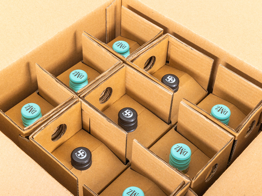 Karton na 9 butelek wina z wkładką 353x342x370mm 5W EB 580g/m2 Szary FSC Mix 1 szt.