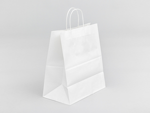 Biała torba papierowa z uchwytem skręcanym 300x170x340mm Komplet 25...