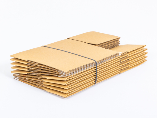 Karton fasonowy z paskiem klejowym i tasiemką zrywającą 250x150x80mm 3W B 320g/m2 Szary Paleta 2640 szt.