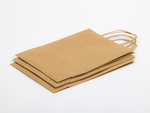 Torba papierowa z uchwytem skręcanym 240x100x320mm Brązowa Komplet 300 szt.