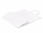 Biała torba papierowa z uchwytem skręcanym 400x180x390mm Komplet 150 szt.