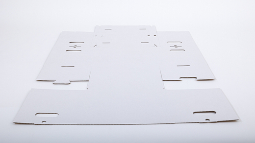 Karton fasonowy z uchwytami 400x300x330mm 3W B 450g/m2 Biały spód + wieko Paczka 40 szt.