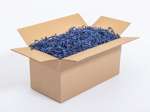 Wypełniacz do paczek BASIC papierowy ekologiczny ozdobny wiórki Granatowy - Karton 1kg Paczka 10 kartonów