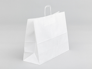 Biała torba papierowa z uchwytem skręcanym 500x180x390mm Komplet 15...