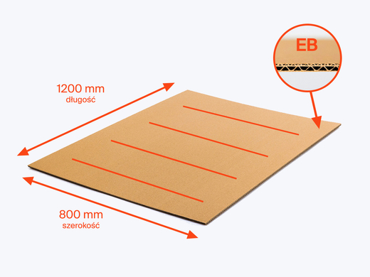 Przekładka tekturowa 1200x800mm 5W EB 600g/m2 Biała Komplet 10 szt.