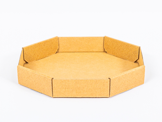 Brązowe pudełko heksagon karbowane z wieczkiem 250x250x70mm wew. 4W FE 450g/m2 Komplet 10 szt.