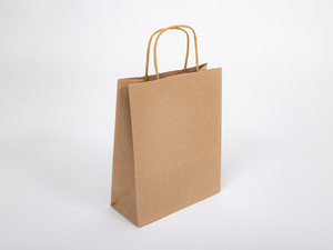 Torba papierowa z uchwytem skręcanym 180x80x225mm Brązowa Komplet 250 szt.