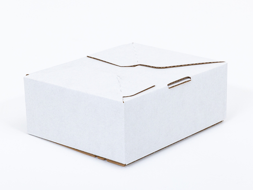 Karton fasonowy z paskiem klejowym i tasiemką zrywającą 250x200x100mm 3W B 360g/m2 Biały Paleta 1840 szt.