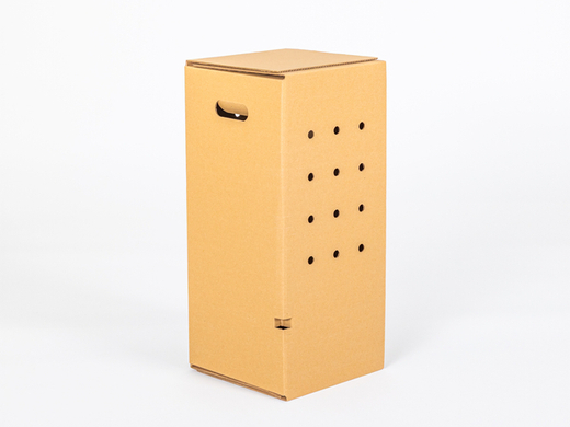 Wysoki karton do wysyłki roślin z otworami i uchwytami 250x250x550mm wew. 5W EB 580g/m2 Szary Paleta 400 szt.