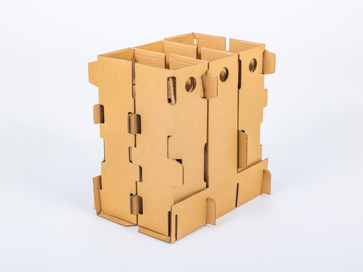 Karton na 6 butelek wina z wkładką 340x256x370mm 5W EB 580g/m2 Szary Paleta 100 szt.