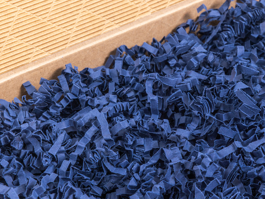 Wypełniacz do paczek BASIC papierowy ekologiczny ozdobny wiórki Granatowy - Karton 1kg Paczka 17 kartonów
