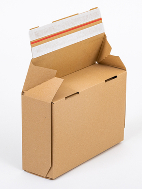 Karton fasonowy z podwójnym paskiem klejowym i tasiemką zrywającą 350x250x80mm 3W E 340g/m2 Szary Komplet 40 szt.