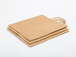 Torba papierowa z uchwytem skręcanym 300x170x340mm Brązowa Komplet 250 szt.