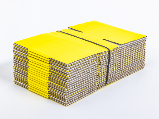 Żółty karton klapowy 200x120x80mm 3W B 405g/m2 Paczka 480 szt.