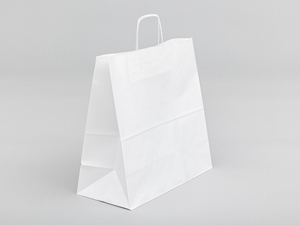 Biała torba papierowa z uchwytem skręcanym 400x180x390mm Komplet 15...