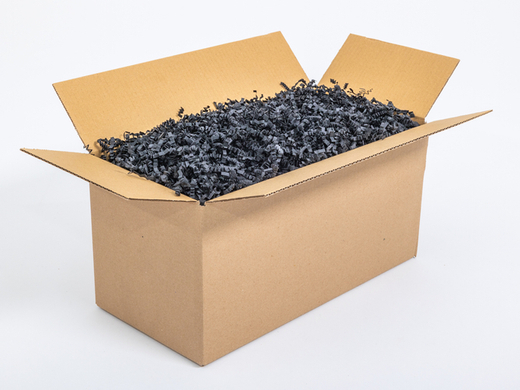 Wypełniacz do paczek ZigZag Delux papierowy ekologiczny ozdobny wiórki Czarny - Karton 1kg Paczka 17 kartonów
