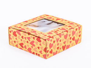 Pudełko prezentowe w serduszka z okienkiem 150x140x55mm wew. 4W FE ...