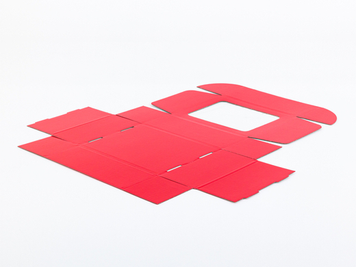 Czerwone pudełko ozdobne z okienkiem 250x200x100mm wew. 3W E 470g/m2 1 szt.