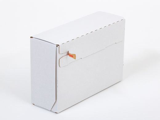 Karton fasonowy z podwójnym paskiem klejowym i tasiemką zrywającą 400x300x100mm 3W E 350g/m2 Biały Zestaw palet 3960 szt.