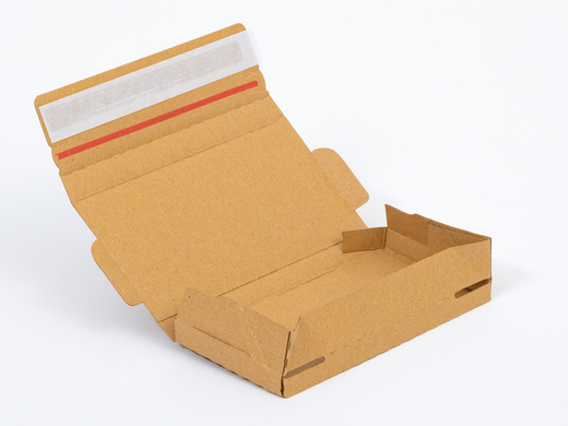 Karton fasonowy z paskiem klejowym i tasiemką zrywającą 200x100x20mm 3W E 310g/m2 Szary Paleta 6440 szt.