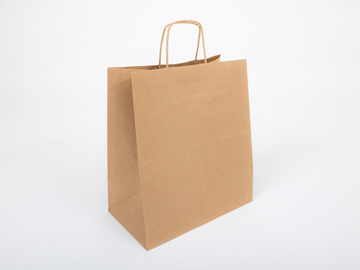 Torba papierowa z uchwytem skręcanym 300x170x340mm Brązowa Komplet 150 szt.