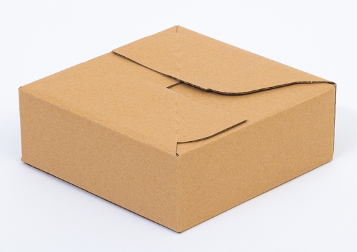 Karton fasonowy z paskiem klejowym i tasiemką zrywającą 200x200x80mm 3W B 380g/m2 Szary Paczka 240 szt.