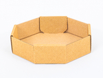 Brązowe pudełko heksagon karbowane z wieczkiem 150x150x70mm wew. 4W FE 450g/m2 Paczka 300 szt.