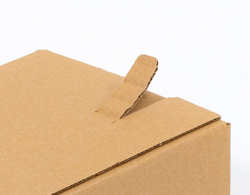 Karton fasonowy z paskiem klejowym i tasiemką zrywającą 300x200x100mm 3W B 380g/m2 Szary Zestaw palet 17600 szt.