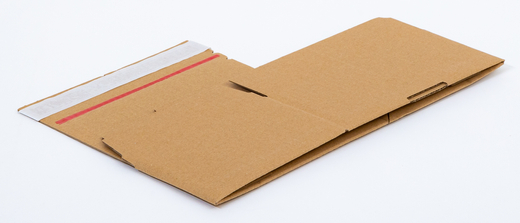 Karton fasonowy z paskiem klejowym i tasiemką zrywającą 200x150x100mm 3W B 320g/m2 Szary Paczka 280 szt.