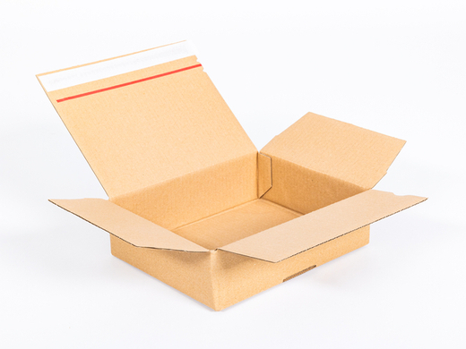 Karton fasonowy z paskiem klejowym i tasiemką zrywającą 250x200x80mm 3W B 380g/m2 Szary Paleta 2080 szt.