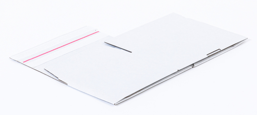 Karton fasonowy z paskiem klejowym i tasiemką zrywającą 250x200x150mm 3W B 380g/m2 Biały-Biały Paczka 160 szt.