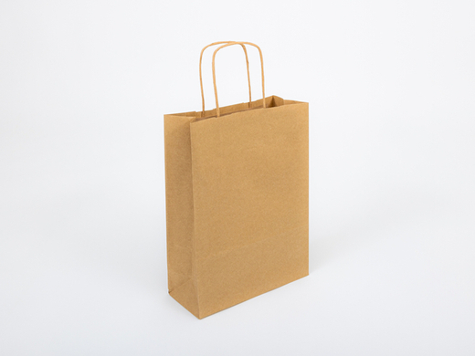 Torba papierowa z uchwytem skręcanym 240x100x320mm Brązowa Komplet 300 szt.