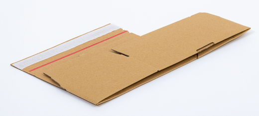 Karton fasonowy z paskiem klejowym i tasiemką zrywającą 250x150x80mm 3W B 380g/m2 Szary Paleta 2400 szt.