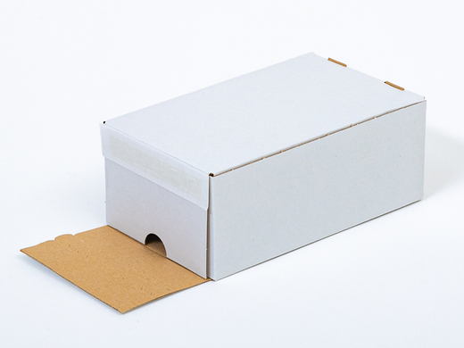 Karton fasonowy z paskiem klejowym i tasiemką zrywającą 200x120x80mm 3W E 350g/m2 Biały Zestaw palet 17280 szt.