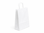 Biała torba papierowa z uchwytem skręcanym 240x100x320mm Komplet 250 szt.