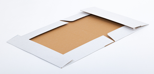 Karton fasonowy z paskiem klejowym i tasiemką zrywającą 400x300x80mm 3W E 350g/m2 Biały Komplet 20 szt.