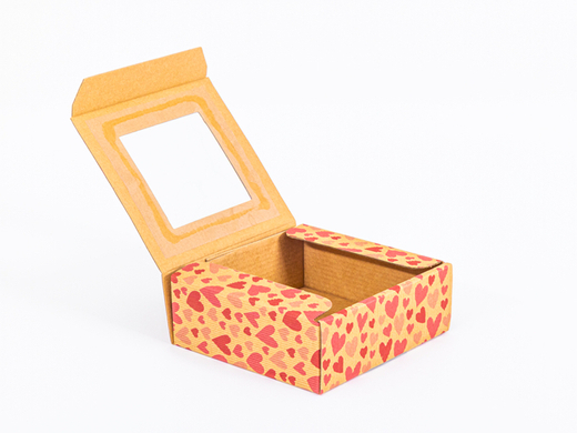 Pudełko prezentowe w serduszka z okienkiem 150x140x55mm wew. 4W FE 450g/m2 Szary