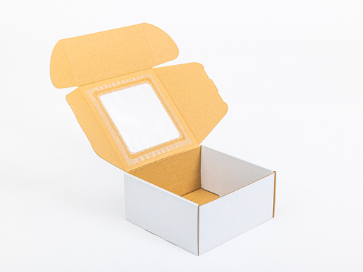 Białe pudełko ozdobne z okienkiem 200x200x100mm wew. 3W E 400g/m2 1 szt.