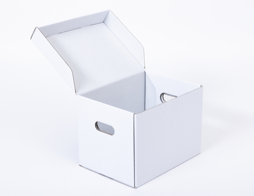 Karton na segregatory z uchwytami 330x240x240mm 3W B 400g/m2 Biały-Biały Paleta 740 szt.