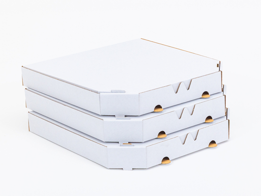 Karton na pizzę 310x310x40mm 3W E 370g/m2 Biały Paczka 250 szt.
