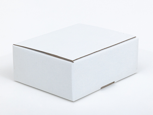 Karton fasonowy z paskiem klejowym i tasiemką zrywającą 250x200x100mm 3W B 440g/m2 Biały-Biały Paczka 200 szt.