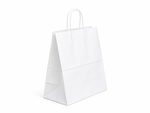 Biała torba papierowa z uchwytem skręcanym 300x170x340mm Komplet 250 szt.