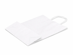 Biała torba papierowa z uchwytem skręcanym 240x100x320mm Komplet 250 szt.