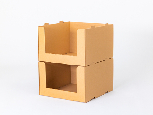 Regał magazynowy z tektury 400x400x260mm 5W EB 580g/m2 Szary FSC Mix Paleta 450 szt.