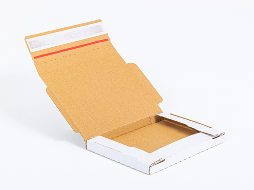 Karton fasonowy z paskiem klejowym i tasiemką zrywającą 200x150x20mm 3W E 350g/m2 Biały Poczta Polska List S Komplet 20 szt.