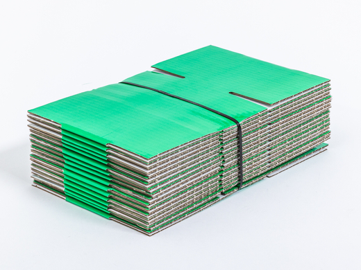 Zielony karton klapowy 200x120x80mm 3W B 405g/m2 Paleta 5040 szt.