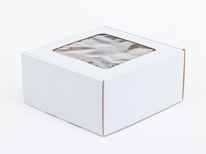 Białe pudełko ozdobne z okienkiem 200x200x100mm wew. 3W E 400g/m2 1...