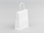 Biała torba papierowa z uchwytem skręcanym 180x80x225mm Komplet 250 szt.